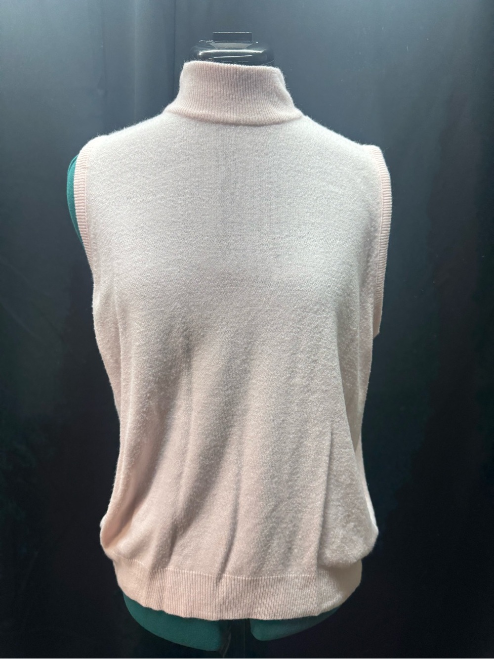 Sleeveless Turtleneck Sweater  in Light Pink